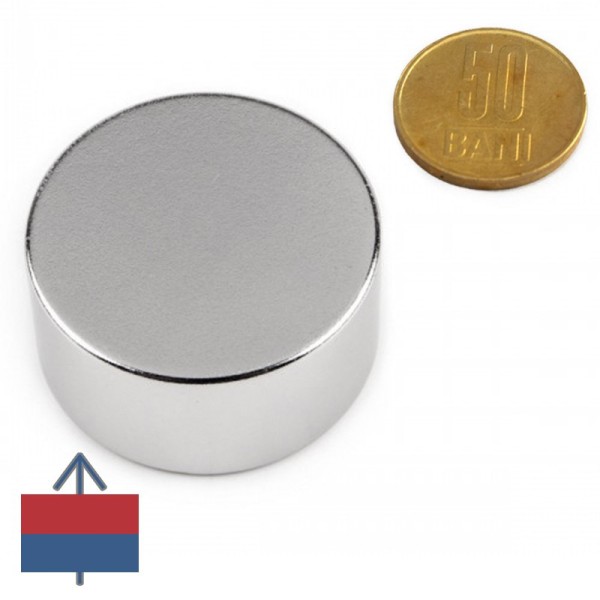 Magnet neodim disc 40 x 20 mm cu magnetizare