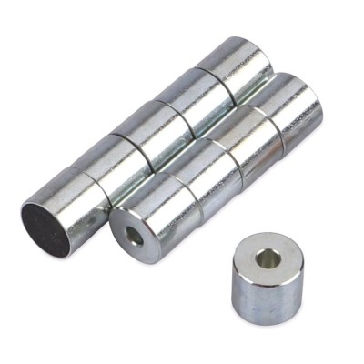 Magnet neodim oală D 13 x 11,5 mm cu gaură și capac de cauciuc grup