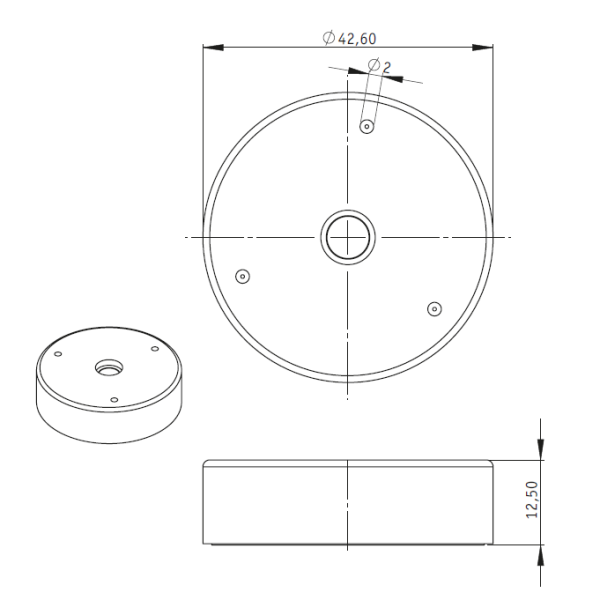 Magnet ferită inel 43 x 10 x 12,5 mm tip oală în carcasă de plastic alb schema