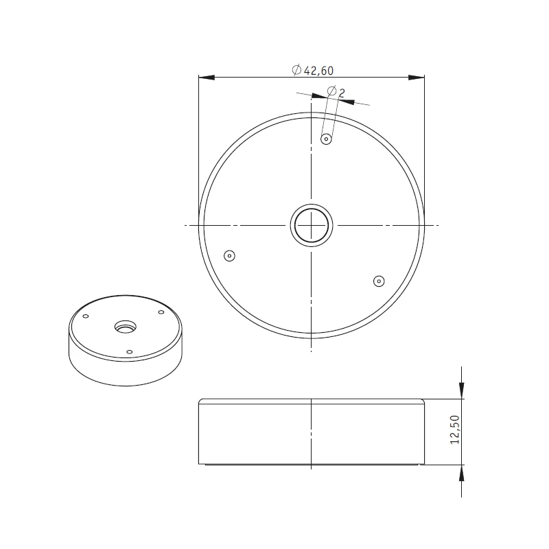 Magnet ferită inel 43 x 10 x 12,5 mm tip oală în carcasă de plastic alb schema
