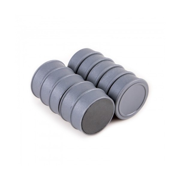 Magnet ferită birou gri D 35 x 12 mm două grupuri