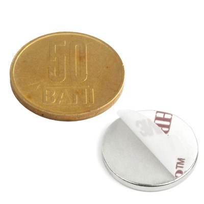 Magnet neodim disc 20 x 2 mm autoadeziv 50 bani