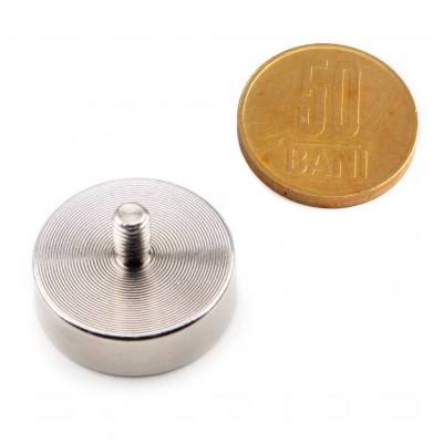 Magnet puternic neodim oală D 25 mm filet exterior