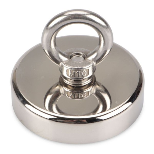 Magnet neodim oală D 80 mm cârlig inelar - fishing / pescuit