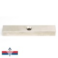 Неодимов правоъгълен магнит 120 x 20 x 15 mm с отвор и фаска D7 / D12 – с намагнитване