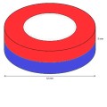 Неодимов магнит пръстен 12 x 6 x 3 мм - схема