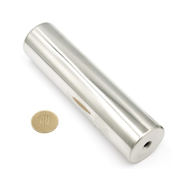 Магнитна пръчка Ø38 x 150 мм с монета 50 стотинки отгоре