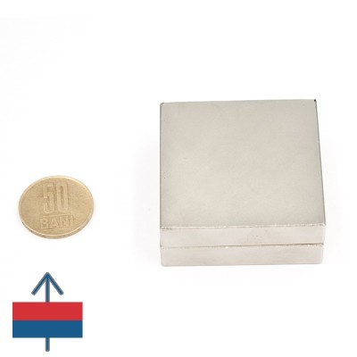 Magnet neodim puternic bloc 50 x 50 x 20 mm 2 buc. 50 x 50 x 10