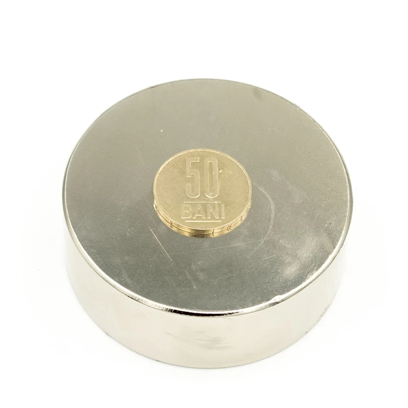 Magnet neodim disc 70 x 25 mm cu 50 bani peste