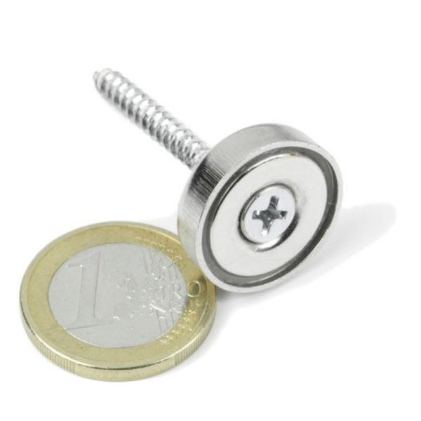 Неодимов магнит тенджера Ø20 мм с винт