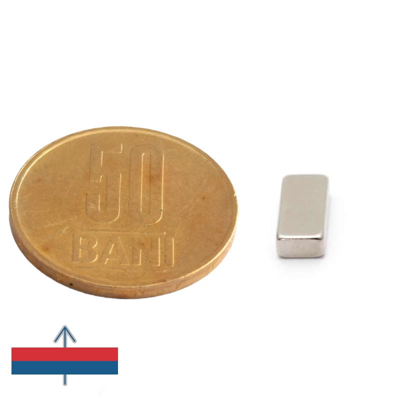 Magnet neodim bloc 10 x 5 x 3 mm cu 50 bani și magnetizare