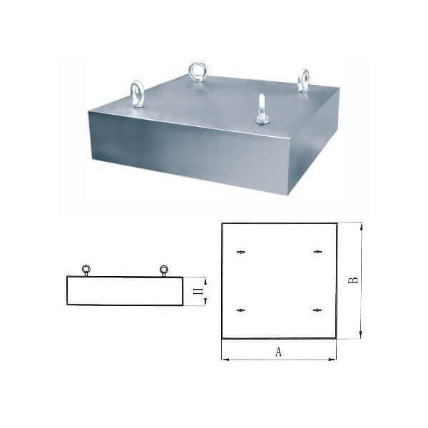 Магнитен сепаратор блок окачен за конвейерни ленти 500 x 400 x 180 - схема
