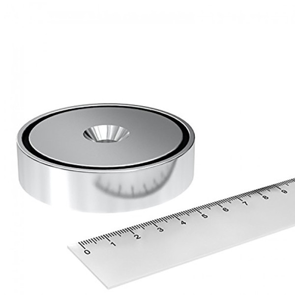 Неодимов магнит тенджера Ø75 мм с линия