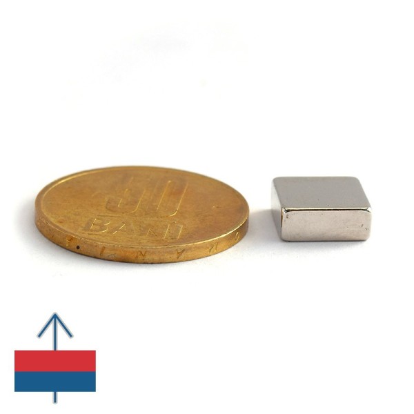 Magnet neodim bloc 10 x 10 x 4 mm - magnetizare