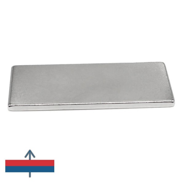 Magnet neodim bloc 40 x 20 x 2 mm cu magnetizare