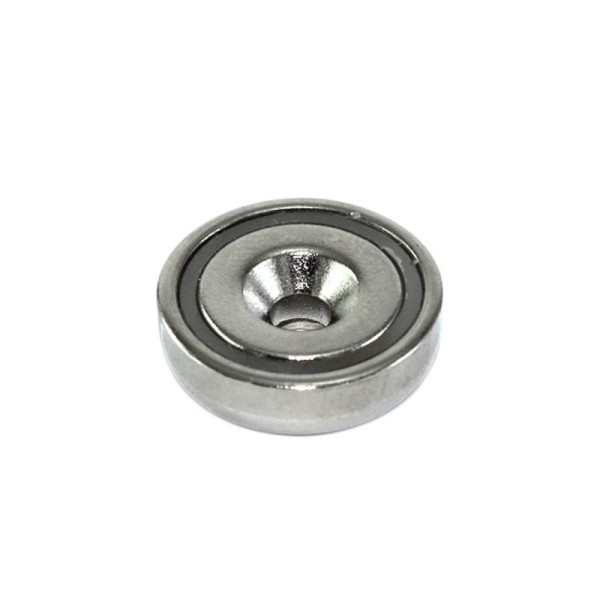 Magnet neodim oală D 16 mm cu gaură și șanfren