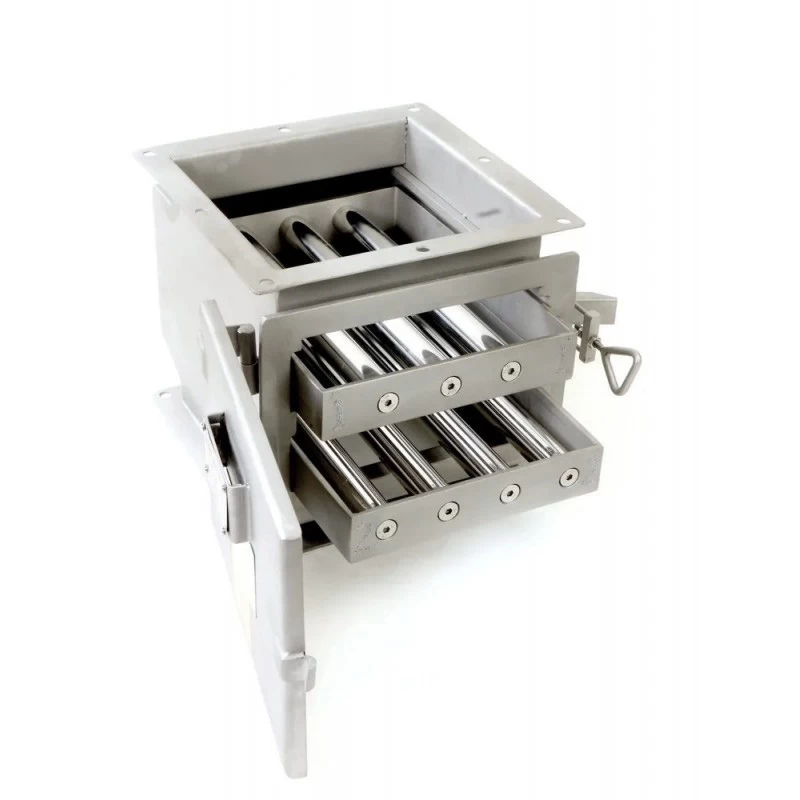Separator magnetic cu grile magnetice tip sertar culisant pe două rânduri 308 x 305 x 270 mm cu două sertare - sertare deschise