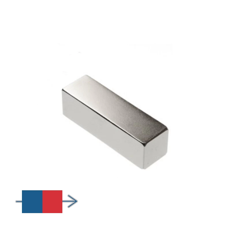 Magnet neodim bloc 50 x 15 x 15 mm longitudinal cu magnetizare