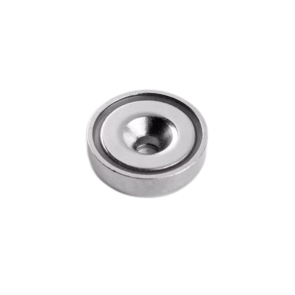 Неодимов магнит тенджера Ø20 мм с дупка и фаска