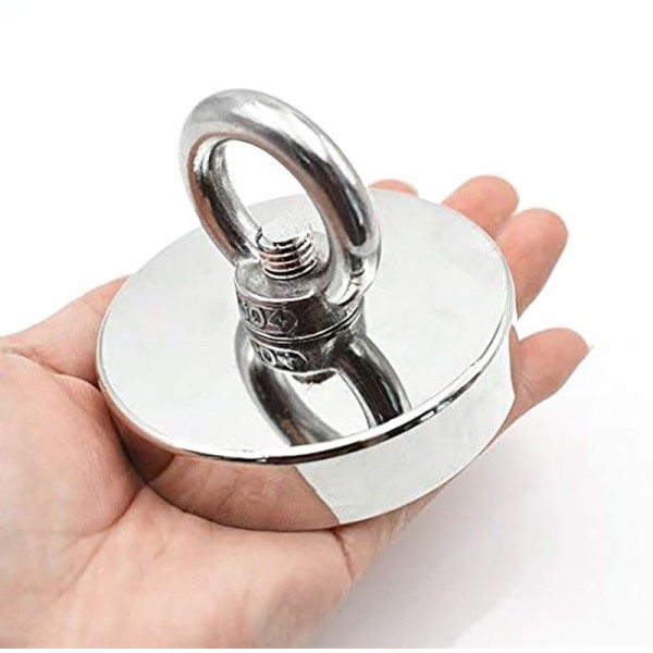 Magnet neodim oală D 75 mm cârlig inelar - fishing / pescuit în palmă