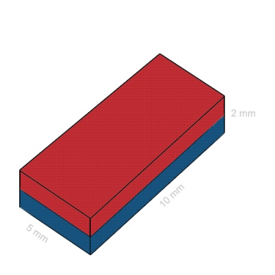Magnet neodim bloc 10 x 05 x 02 mm C