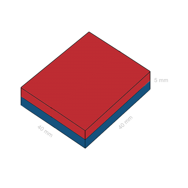Magnet neodim bloc 40 x 40 x 05 mm C