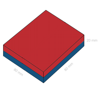 Magnet neodim bloc 80 x 80 x 20 mm schema