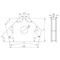 Магнитно устройство за фиксиране на части при заваряване 91 x 17 x 12 мм - тип B - схема
