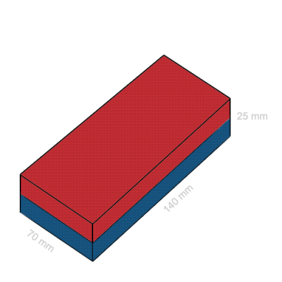 Magnet neodim bloc 140 x 70 x 25 mm C