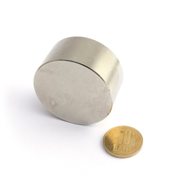 Неодимов магнит диск 50 x 25 мм - N45 с монета