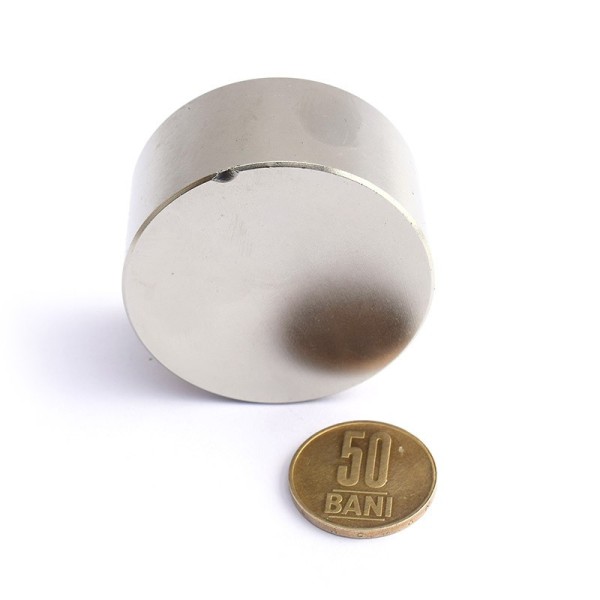 Неодимов магнит диск 50 x 25 мм - N45 с монета