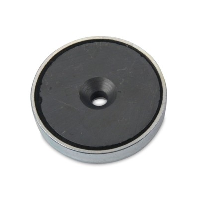 Magnet ferită oală D 50 mm cu gaură cu șanfren