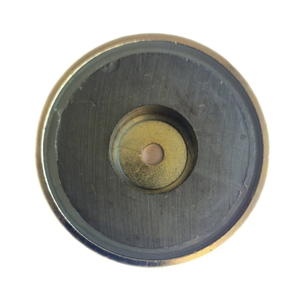 Magnet ferită oală D 63 mm cu gaură cu șanfren