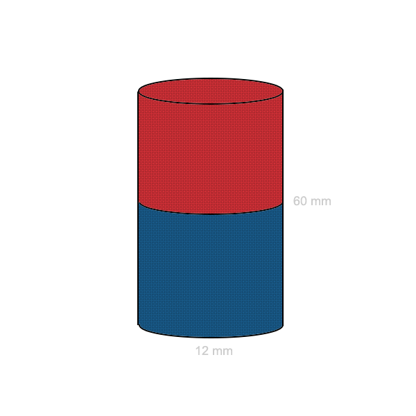 Magnet neodim disc 12 x 60 mm schemă și dimensiuni