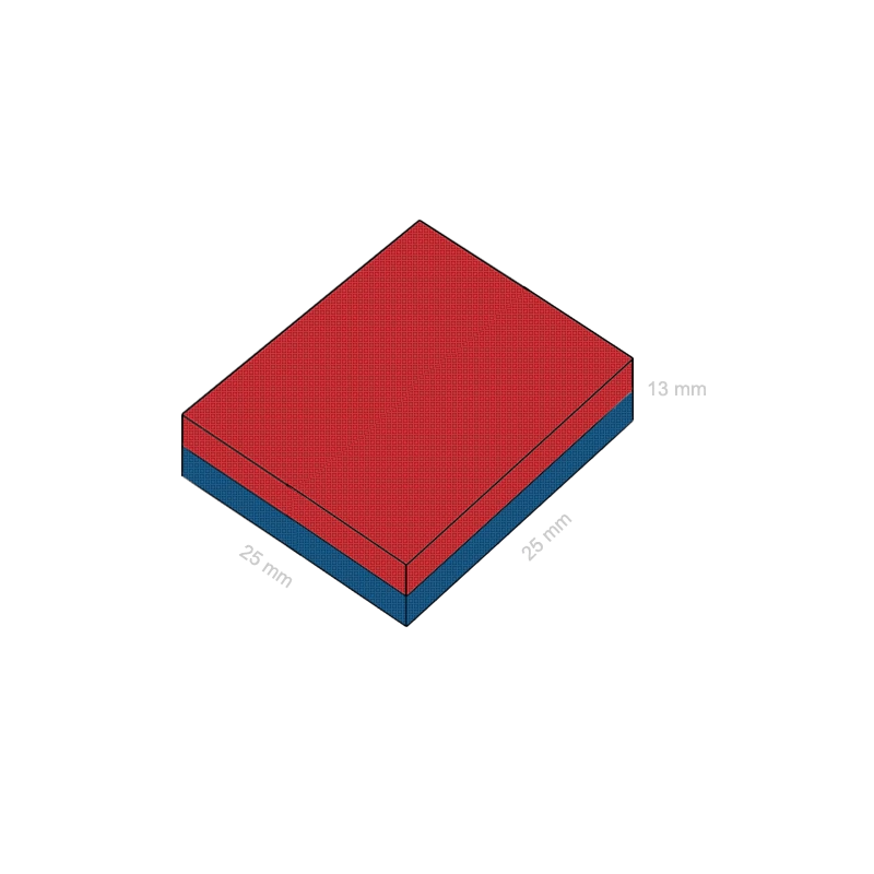 Magnet neodim bloc 25 x 25 x 13 mm C