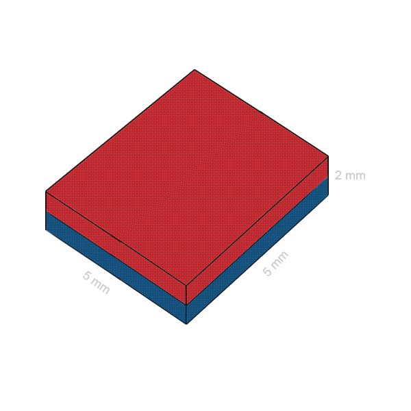 Polaritate Magnet neodim bloc 05 x 05 x 02 mm