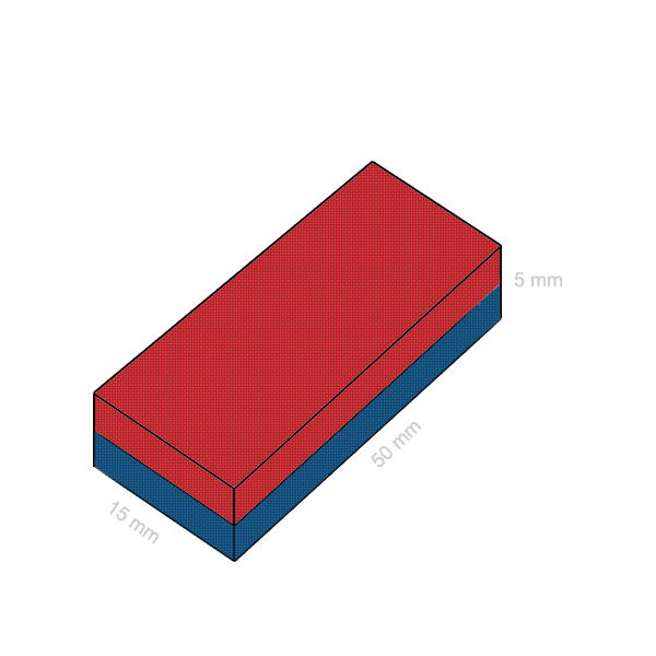 Magnet neodim bloc 50 x 15 x 05 mm C