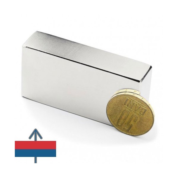 Неодимов магнит блок 60 x 30 x 15 мм с монета от 50 бани